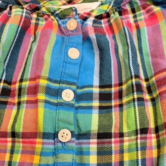 Ralph Lauren Girls Blue Plaid Tunic Peasant Boho Loose Fit Top 18 Months - Picture 2 of 12